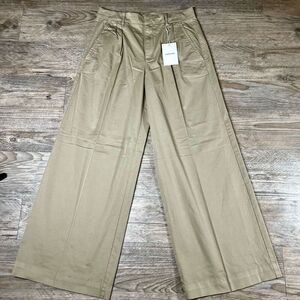 Everlane Womens Tan Pleated Organic‎ Cotton Easy Wide Trench Pant Size 6R NWT